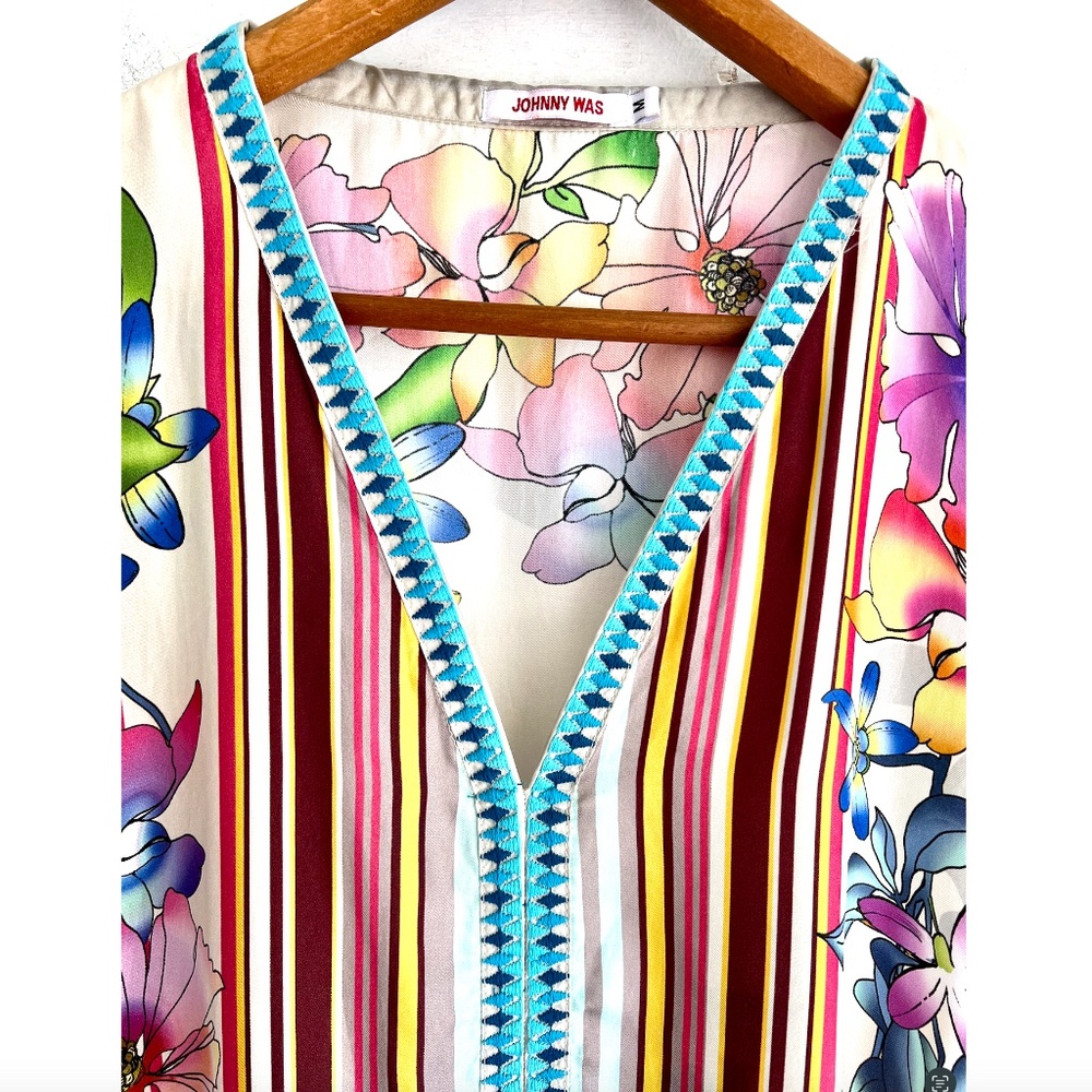 JOHNNY WAS Stellar Silk Poncho - M - Picture 3 of 11